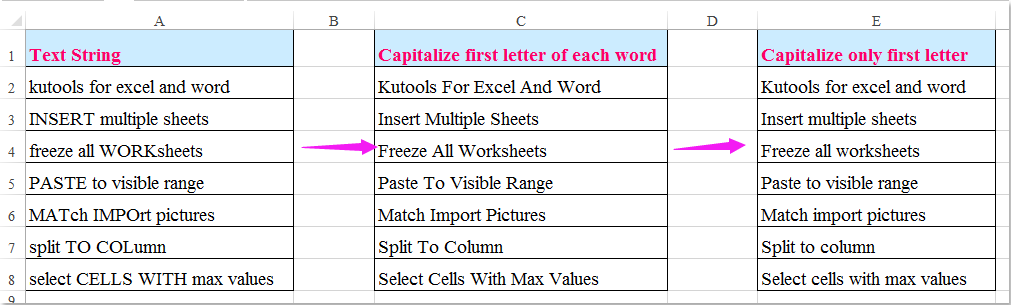 excel for mac 2001 capitalization